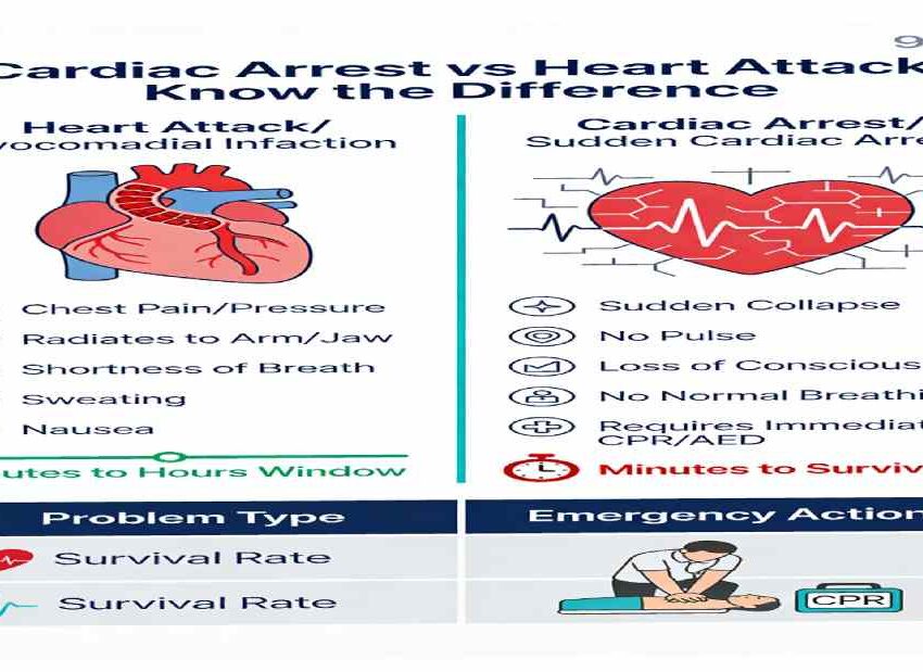 cardiac arrest vs heart attack